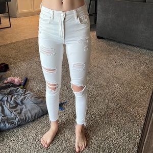 White garage high waisted jeans